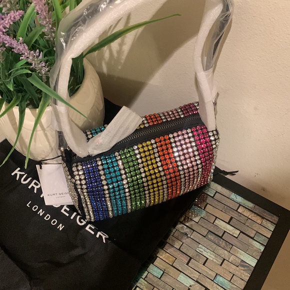 - Kurt Geiger London Party Pochette Crystal Shoulder Bag - Picture 5 of 17